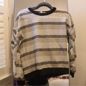 BCBG top Gold, Black, Silver puffy sleeves